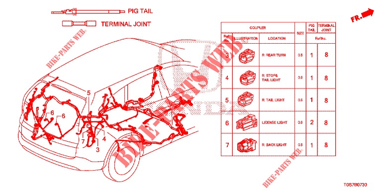 CONNETTORE ELETTRICO (ARRIERE) per Honda CR-V DIESEL 1.6 EXECUTIVE NAVI 4WD 5 Porte 6 velocità manuale 2016
