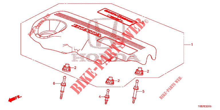 COPERTURA MOTORE (DIESEL) per Honda CR-V DIESEL 1.6 EXECUTIVE NAVI 4WD 5 Porte 6 velocità manuale 2016