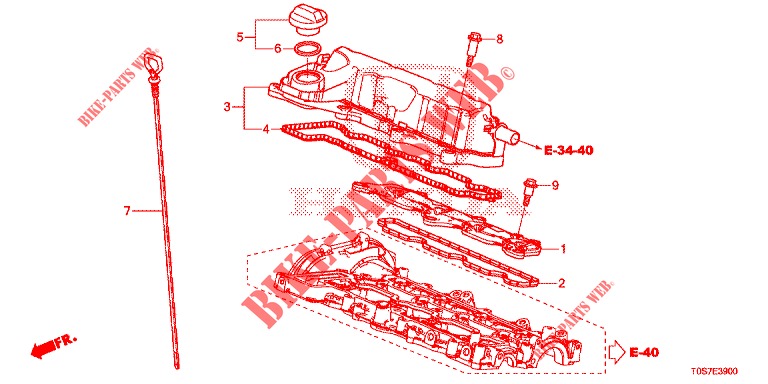 COPERTURA TESTA CILINDRO (DIESEL) per Honda CR-V DIESEL 1.6 EXECUTIVE NAVI 4WD 5 Porte 6 velocità manuale 2016
