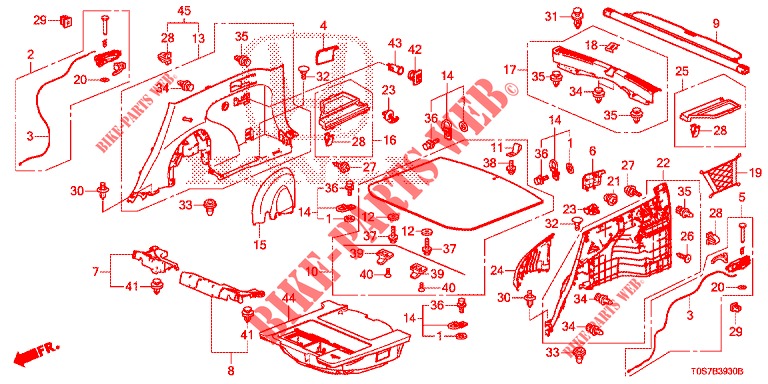 FODERAMENTO LATO POST.(2D)  per Honda CR-V DIESEL 1.6 EXECUTIVE NAVI 4WD 5 Porte 6 velocità manuale 2016