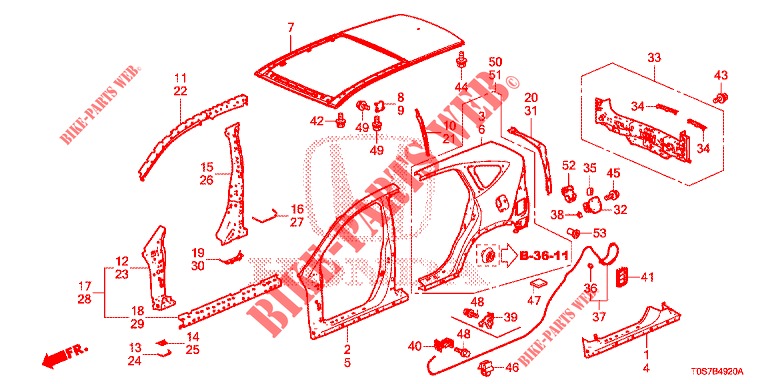 PANNELLI ESTERNI/PANNELLO TETTO  per Honda CR-V DIESEL 1.6 EXECUTIVE NAVI 4WD 5 Porte 6 velocità manuale 2016