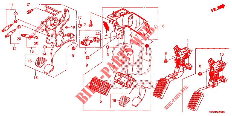 PEDALE (LH) per Honda CR-V DIESEL 1.6 EXECUTIVE NAVI 4WD 5 Porte 6 velocità manuale 2016