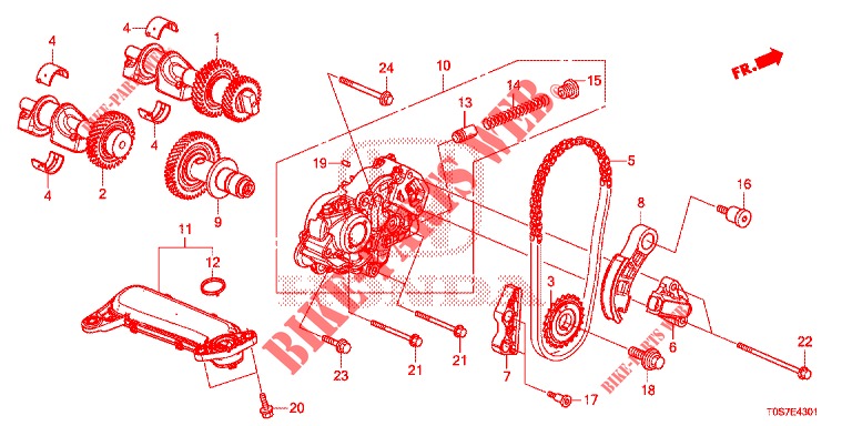 POMPA OLIO (DIESEL) (2) per Honda CR-V DIESEL 1.6 EXECUTIVE NAVI 4WD 5 Porte 6 velocità manuale 2016