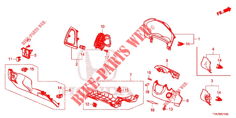 ABBELLIMENTO STRUMENTI (COTE DE CONDUCTEUR) (LH) per Honda HR-V 1.5 ELEGANCE 5 Porte 6 velocità manuale 2017