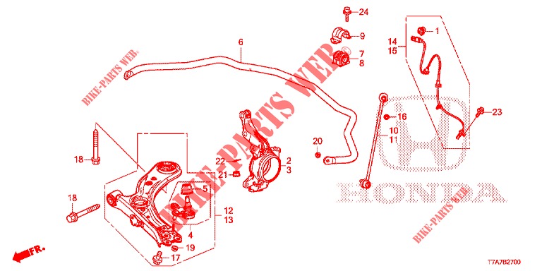 BRACCIO INFERIORE ANT./ MOLLA STABILIZZATORE  per Honda HR-V 1.5 ELEGANCE 5 Porte 6 velocità manuale 2017