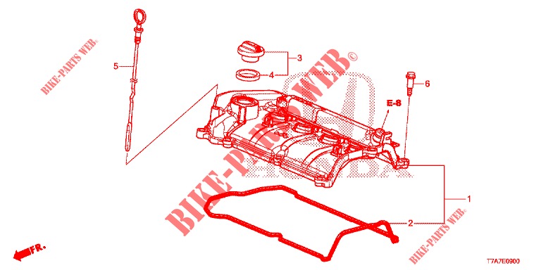COPERTURA TESTA CILINDRO (1.5L) (KE/KG) per Honda HR-V 1.5 ELEGANCE 5 Porte 6 velocità manuale 2017