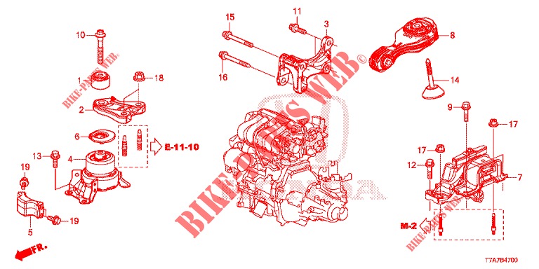 MONTATORI MOTORE (1.5L) (MT) per Honda HR-V 1.5 ELEGANCE 5 Porte 6 velocità manuale 2017