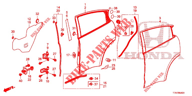PANNELLI PORTIERE POST.(4D)  per Honda HR-V 1.5 ELEGANCE 5 Porte 6 velocità manuale 2017