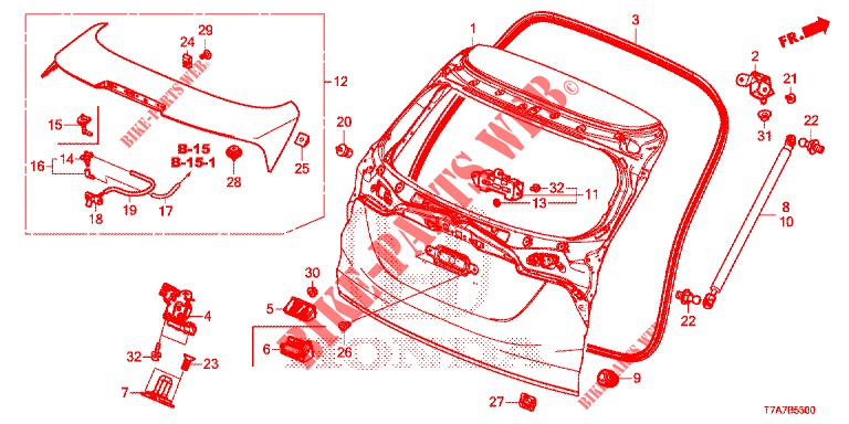 PANNELLO PORTELLONE(2D)  per Honda HR-V 1.5 ELEGANCE 5 Porte 6 velocità manuale 2017