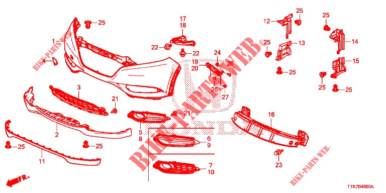 PARAURTI ANTERIORE (1) per Honda HR-V 1.5 ELEGANCE 5 Porte 6 velocità manuale 2017