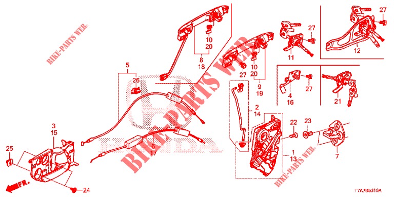 SERRATURE PORTIERE ANT./MANIGLIA ESTERNA  per Honda HR-V 1.5 ELEGANCE 5 Porte 6 velocità manuale 2017