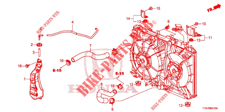 TUBO RADIATORE/SERBATOIO DI RISERVA (KE/KG) per Honda HR-V 1.5 ELEGANCE 5 Porte 6 velocità manuale 2017