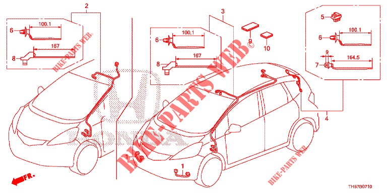 BARDATURA FILO (LH) (6) per Honda JAZZ 1.4 LS 5 Porte 5 velocità manuale 2012