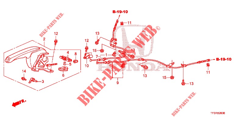 FRENO DI PARCHEGGIO  per Honda JAZZ 1.4 LSPH 5 Porte 5 velocità manuale 2015