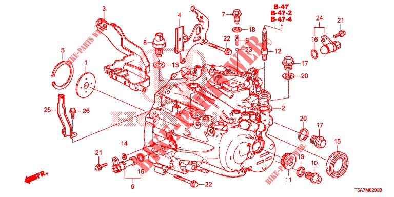 ALLOGGIO TRASMISSIONE (1) per Honda JAZZ 1.4 EXECUTIVE 5 Porte 6 velocità manuale 2017