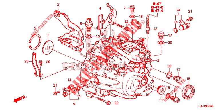 ALLOGGIO TRASMISSIONE (1) per Honda JAZZ 1.4 EXCLUSIVE 5 Porte 6 velocità manuale 2018