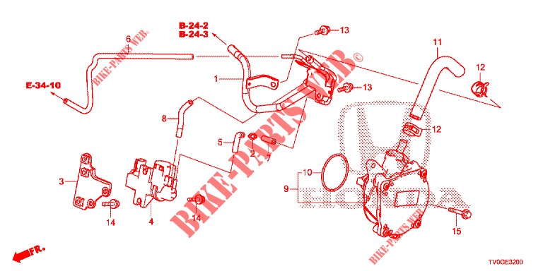 CONDOTTO INSTALLAZIONE/POMPA A VACUO (DIESEL) per Honda CIVIC DIESEL 1.6 EXECUTIVE EURO 6 5 Porte 6 velocità manuale 2015