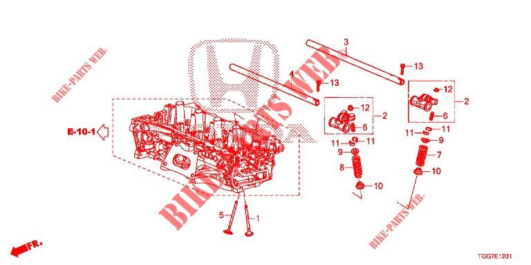VALVOLA/BRACCIO OSCILLANTE (1.5L) per Honda CIVIC 1.5 PRESTIGE 5 Porte 6 velocità manuale 2018