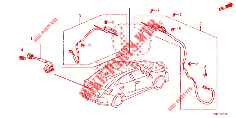     ANTENNE GPS/CAMERA VUE ARRIERE per Honda CIVIC 1.5 SPORT NAVI 5 Porte 6 velocità manuale 2018