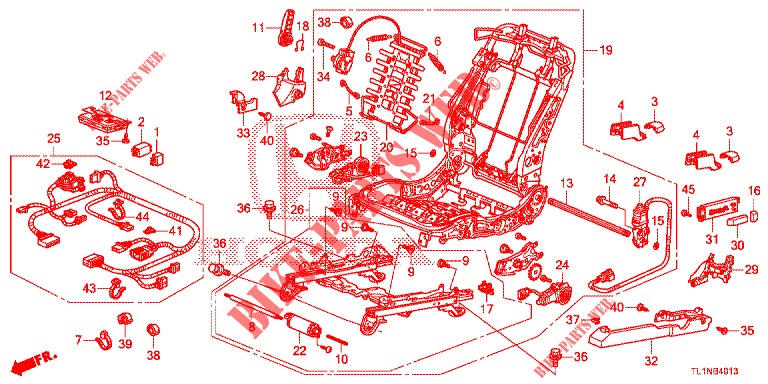 COMP. SEDILE ANT. (G.) (SIEGE ENTIEREMENT MOTORISE) (2) per Honda ACCORD DIESEL 2.2 EX 4 Porte 5 velocità automatico 2014