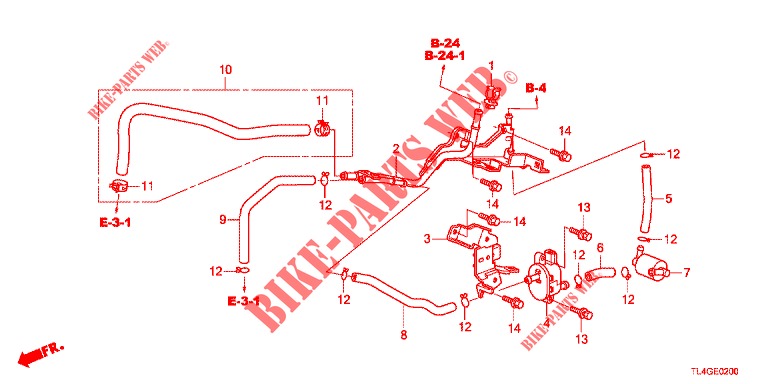 CONDOTTO INSTALLAZIONE/TUBI (2.4L) per Honda ACCORD TOURER 2.4 EXECUTIVE 5 Porte 6 velocità manuale 2013