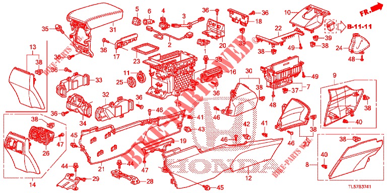 MENSOLA (RH) per Honda ACCORD TOURER DIESEL 2.2 EX 5 Porte 6 velocità manuale 2014