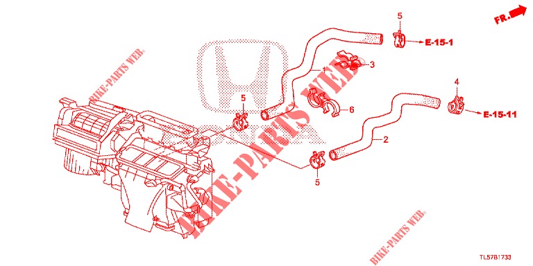 TUBO ACQUA/CONDOTTO RISCALDATORE (2.4L) (RH) per Honda ACCORD TOURER 2.4 S 5 Porte 6 velocità manuale 2014