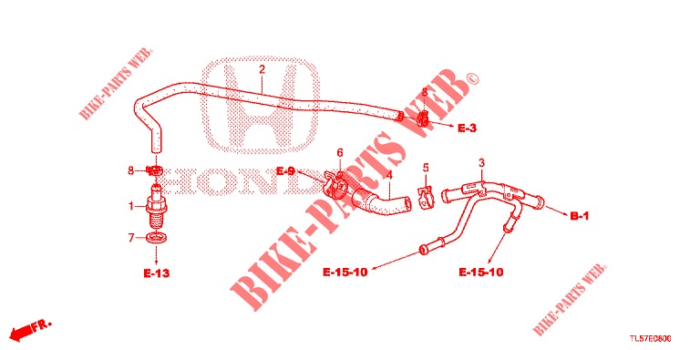 TUBO ASPIRATORE (2.0L) per Honda ACCORD TOURER 2.0 S 5 Porte 5 velocità automatico 2015
