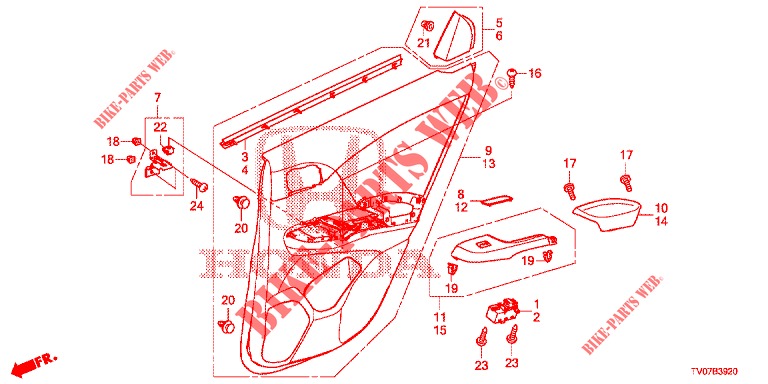 FODERAMENTO PORTIERA(4D)  per Honda CIVIC DIESEL 1.6 S 5 Porte 6 velocità manuale 2013