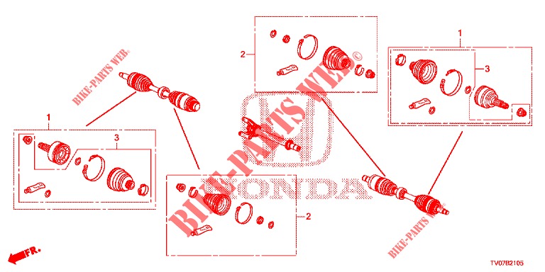 SET SEMIASSE ANT. PARTI  CORTE  per Honda CIVIC DIESEL 1.6 S 5 Porte 6 velocità manuale 2013