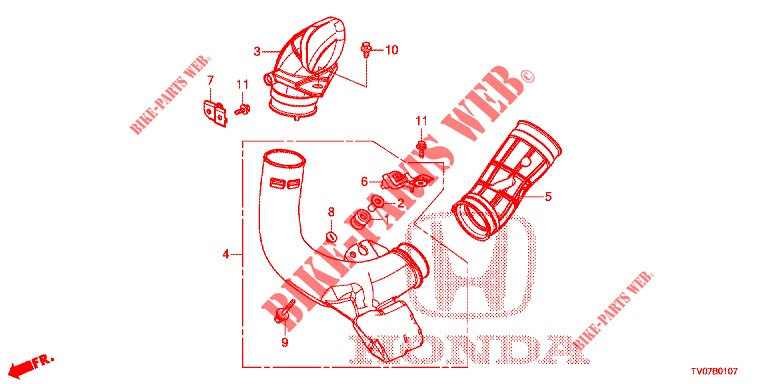 TUBO IMMISSIONE ARIA (DIESEL) per Honda CIVIC DIESEL 1.6 S 5 Porte 6 velocità manuale 2013