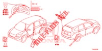 EMBLEME/ETICHETTE CAUZIONE  per Honda CR-V DIESEL 1.6 EXCLUSIVE NAVI 4WD 5 Porte 6 velocità manuale 2017