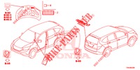 EMBLEME/ETICHETTE CAUZIONE  per Honda CR-V DIESEL 1.6 EXCLUSIVE NAVI 4WD 5 Porte 9 velocità automatico 2017
