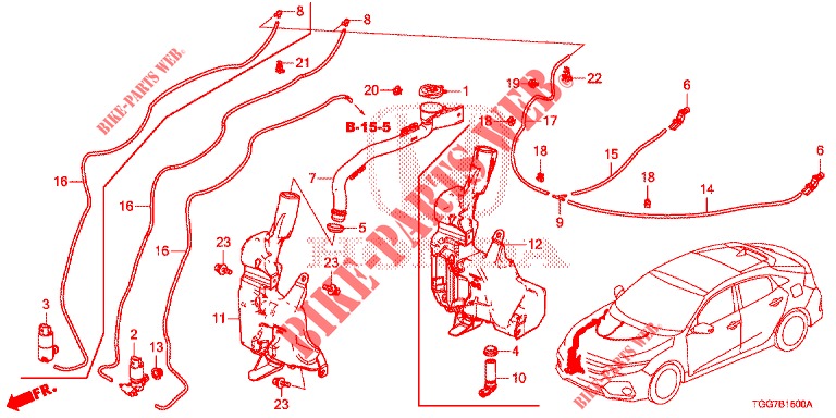 LAVATORE PARAVENTO ANT. (AVANT) per Honda CIVIC 1.0 EXGT 5 Porte 6 velocità manuale 2017