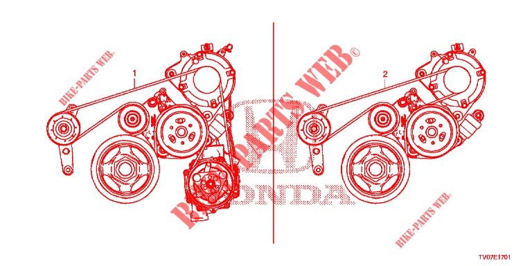 CINGHIA DELL'ALTERNATORE (1.8L) per Honda CIVIC 1.8 SE 5 Porte 6 velocità manuale 2013