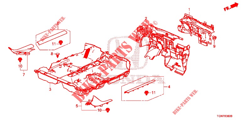 STOINO PAVIMENTO/ISOLATORE  per Honda CIVIC DIESEL 1.6 ENTRY 5 Porte 9 velocità automatico 2018