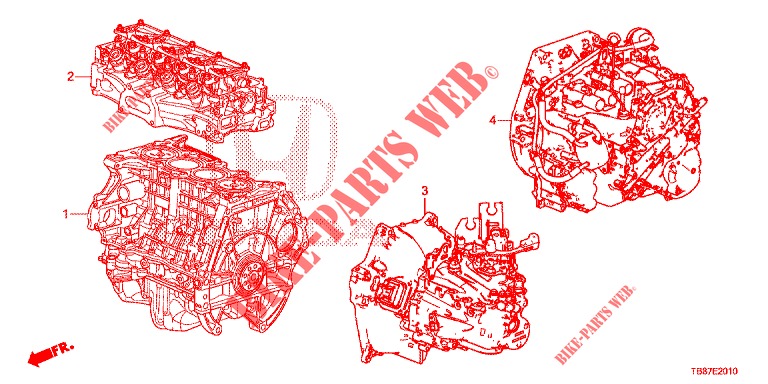 KIT GUARNIZIONE/ARREDO DI MONT. MOTORE/ASS. TRASMISSIONE  per Honda CIVIC TOURER 1.8 EXGT 5 Porte 5 velocità automatico 2014