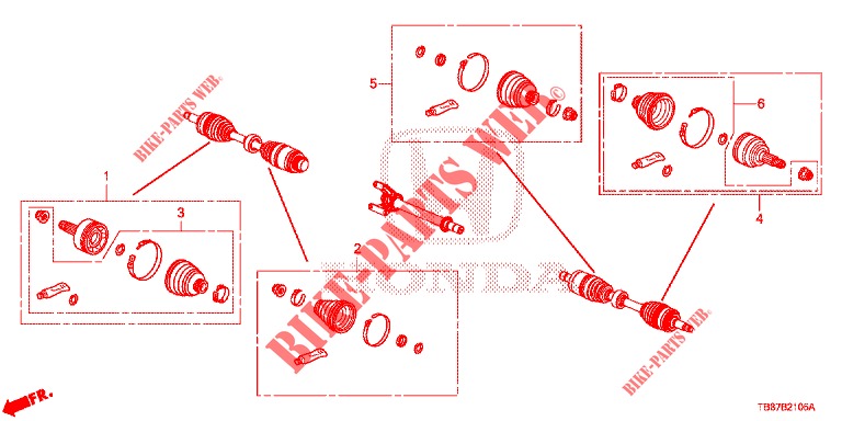 SET SEMIASSE ANT. PARTI  CORTE  per Honda CIVIC TOURER 1.8 ES 5 Porte 6 velocità manuale 2014