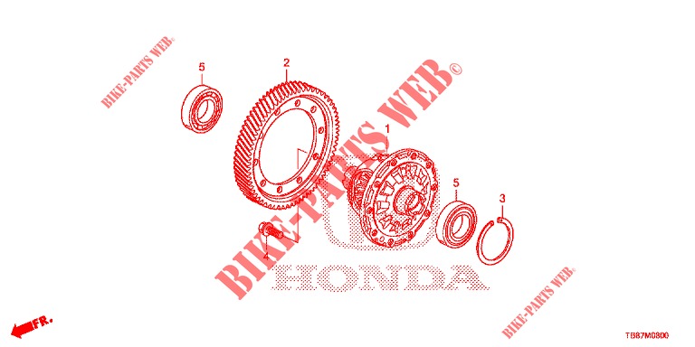 INGRANAGGIO DIFFERENZIALE  per Honda CIVIC TOURER 1.8 LIFESTYLE 5 Porte 6 velocità manuale 2014