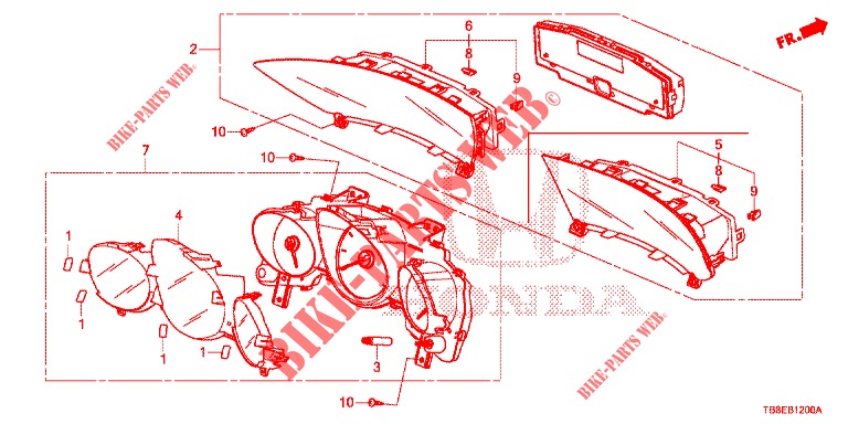 TACHIMETRO  per Honda CIVIC TOURER 1.8 EXGT 5 Porte 6 velocità manuale 2016
