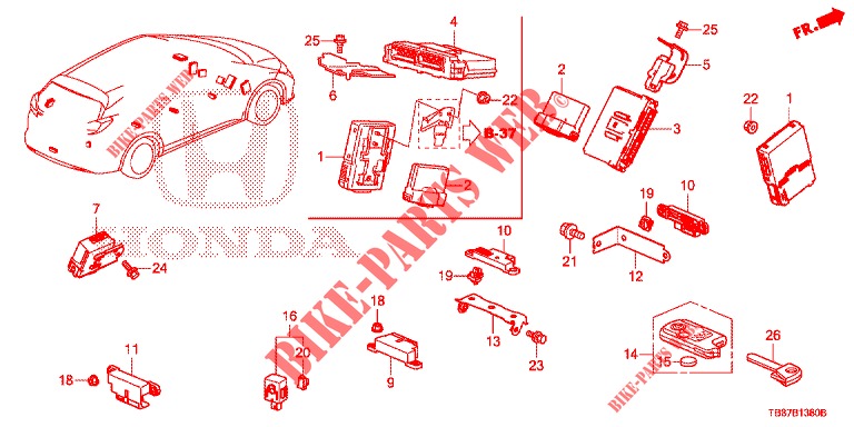 MODULO UNITÀ DI CONTROLLO DEL CORPO DEL MODULO per Honda CIVIC TOURER DIESEL 1.6 EXGT 5 Porte 6 velocità manuale 2014