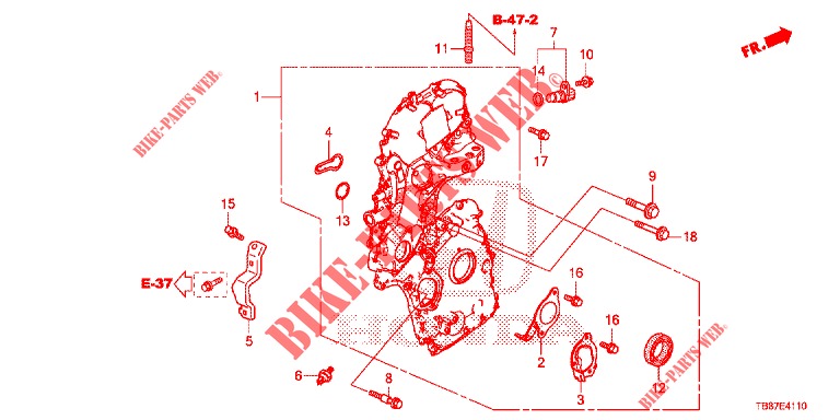 CASSA CATENA (DIESEL) per Honda CIVIC TOURER DIESEL 1.6 LIFESTYLE 5 Porte 6 velocità manuale 2014