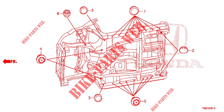 ANELLO DI TENUTA (INFERIEUR) per Honda CIVIC TOURER DIESEL 1.6 ES 5 Porte 6 velocità manuale 2015