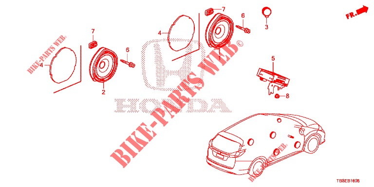 ANTENNA/ALTOPARLANTE  per Honda CIVIC TOURER DIESEL 1.6 ES 5 Porte 6 velocità manuale 2015