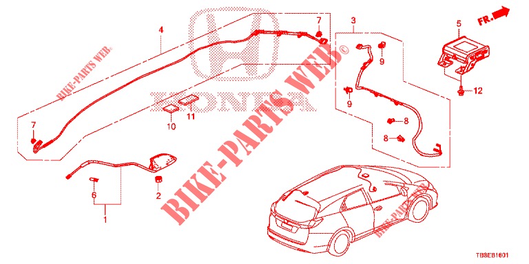 ANTENNA/ALTOPARLANTE (RH) per Honda CIVIC TOURER DIESEL 1.6 ES 5 Porte 6 velocità manuale 2015
