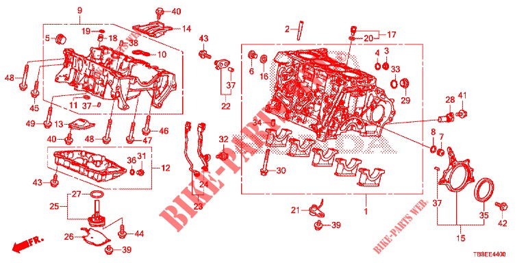 BLOCCO CILINDRO/SCODELLO OLIO (DIESEL) per Honda CIVIC TOURER DIESEL 1.6 ES 5 Porte 6 velocità manuale 2015