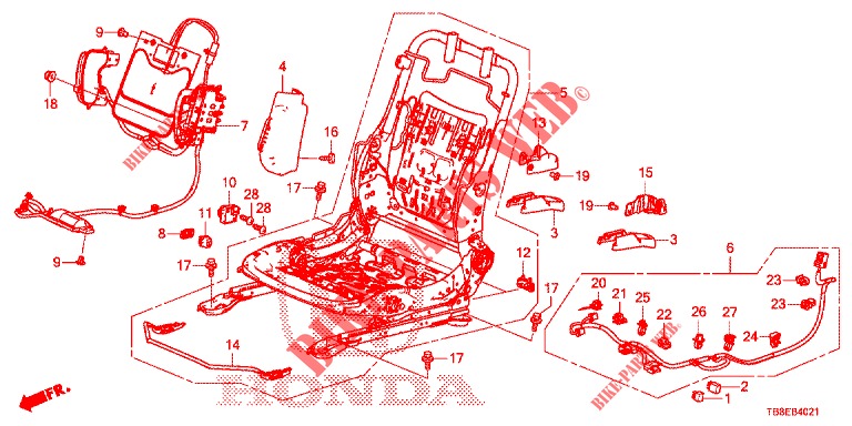 COMP. SEDILE ANT. (D.) (2) per Honda CIVIC TOURER DIESEL 1.6 ES 5 Porte 6 velocità manuale 2015