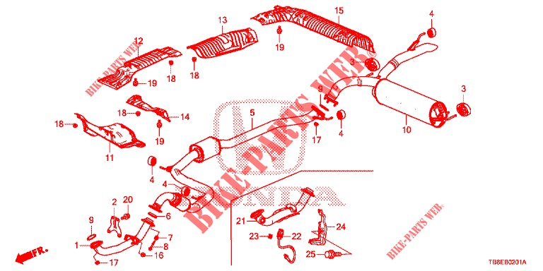 CONDOTTO SCARICO/SILENZIATORE (DIESEL) per Honda CIVIC TOURER DIESEL 1.6 ES 5 Porte 6 velocità manuale 2015