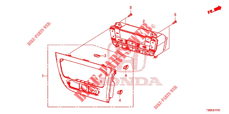 CONTROLLO RISCALDATORE (RH) per Honda CIVIC TOURER DIESEL 1.6 ES 5 Porte 6 velocità manuale 2015