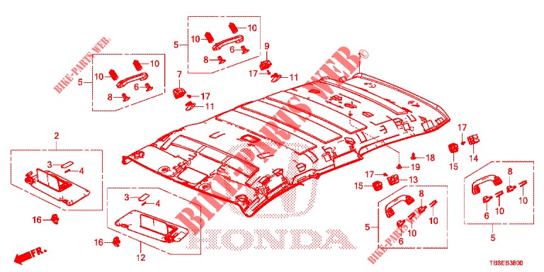 FODERA TETTO  per Honda CIVIC TOURER DIESEL 1.6 ES 5 Porte 6 velocità manuale 2015